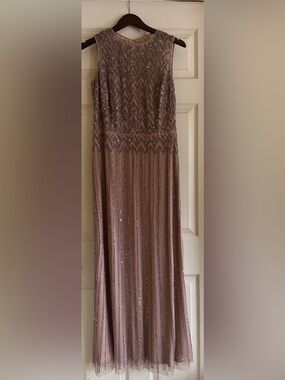 Christina Wu Mauve Beaded Evening Gown